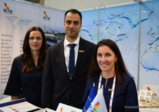 Inga Sadauskiene, Mahmoud Elhabbash, and Lina Domeikiene with IKAR Liquid Fertilizers from Lithuania